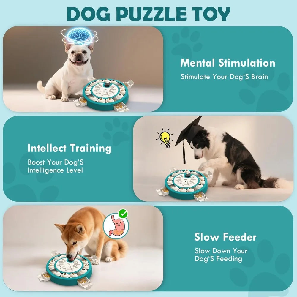 Dog Puzzle Toy, Level 3 in 1 Adjustable Difficulty,Mental Stimulation Training